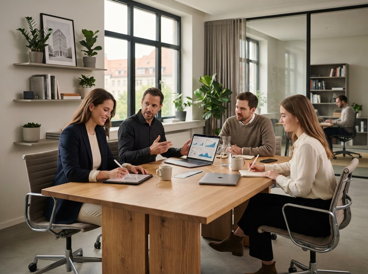 Helle Kapitberg Team bei der Auswertung von Markt- und Risikodaten